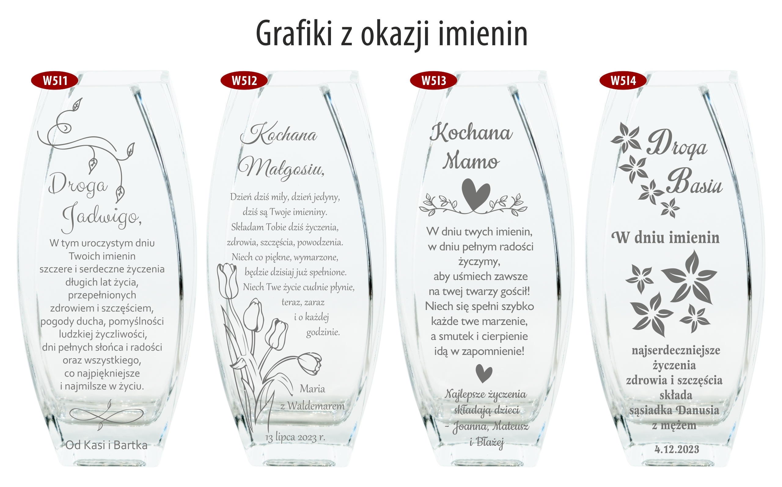 Wazon z GRAWEREM 32cm URODZINY JUBILEUSZ ROCZNICA imieniny ŚLUB EAN (GTIN) 5903163700549