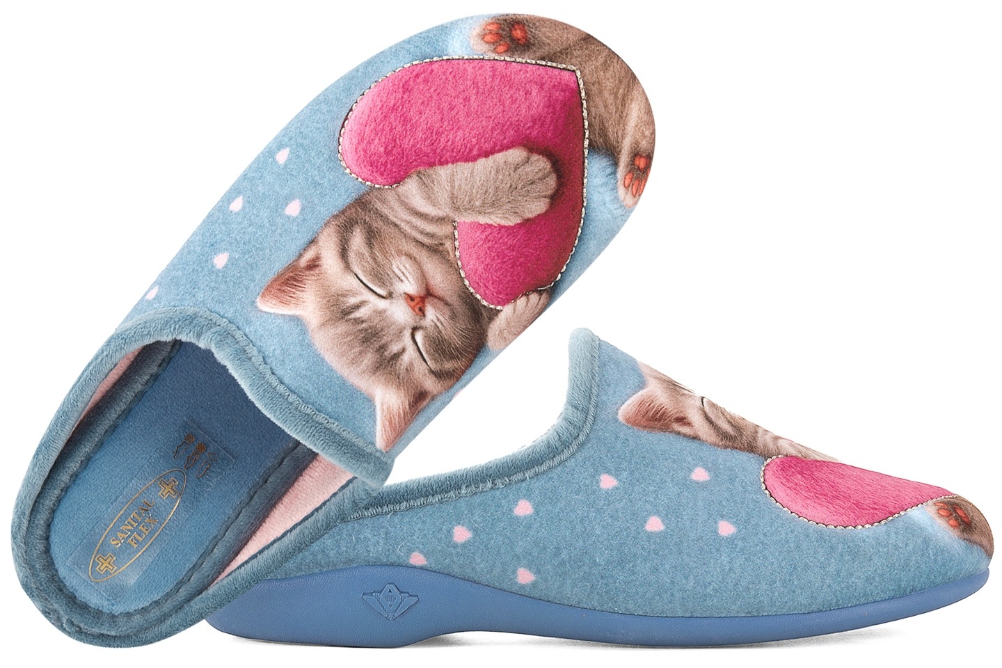 Sanital Flex Z33813X Textilní Domácí Pantofle Papuče Sandále Modrá 40
