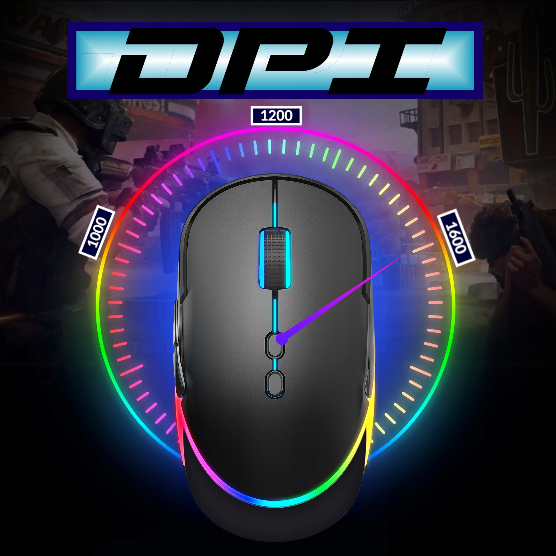 MYSZKA BEZPRZEWODOWA GAMINGOWA KOMPUTEROWA PODŚWIETLANA CICHA ERGONOMICZNA Model Neon