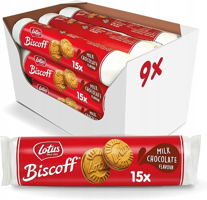 Levně Lotus Biscoff Milk Chocolate Sušenky Sušenky S Čokoládovým Krémem 150 g