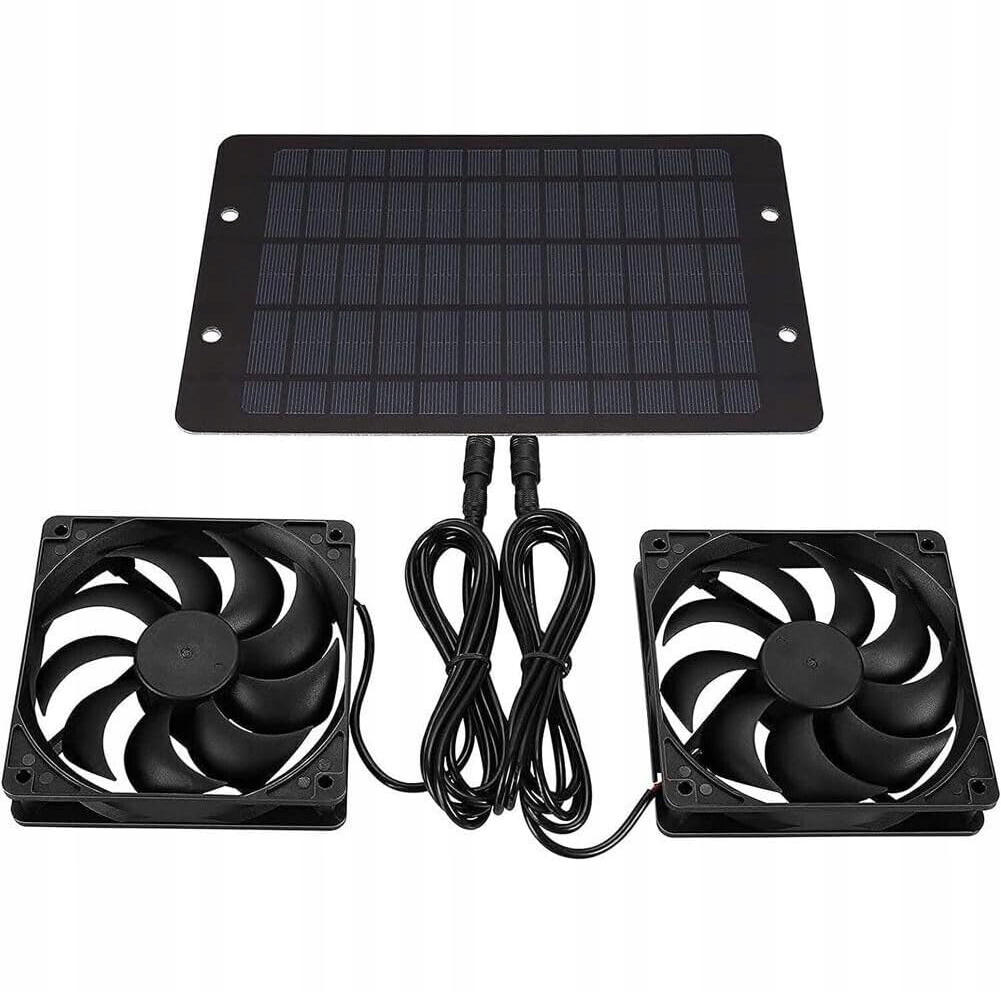 Ładowarka solarna z wentylatorem 10 W 12 V wodoodporna 17,5x27 cm