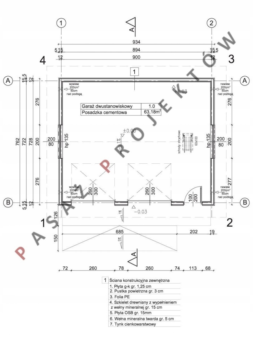 GS21H GARAŻ DWUSTAN. W TECHNOLOGII SZKIELET. Kod producenta GS21H