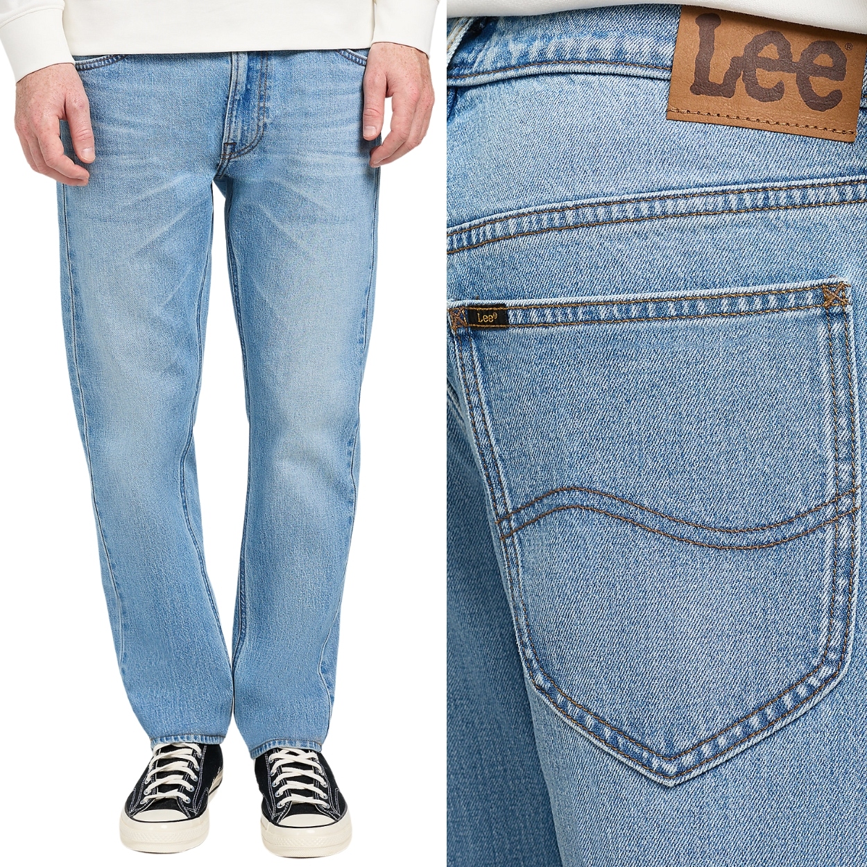 Lee Daren Solid Blues Blue Džíny jednoduché pánské džínové kalhoty W36 L32