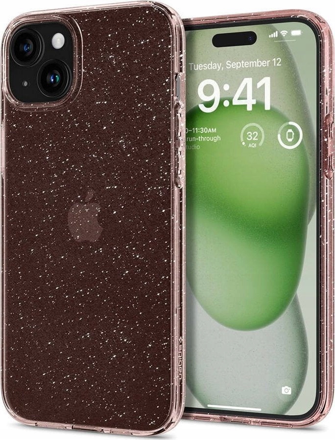 Etui Spigen Liquid Crystal Glitter na iPhone 15 Plus różowo- Spigen