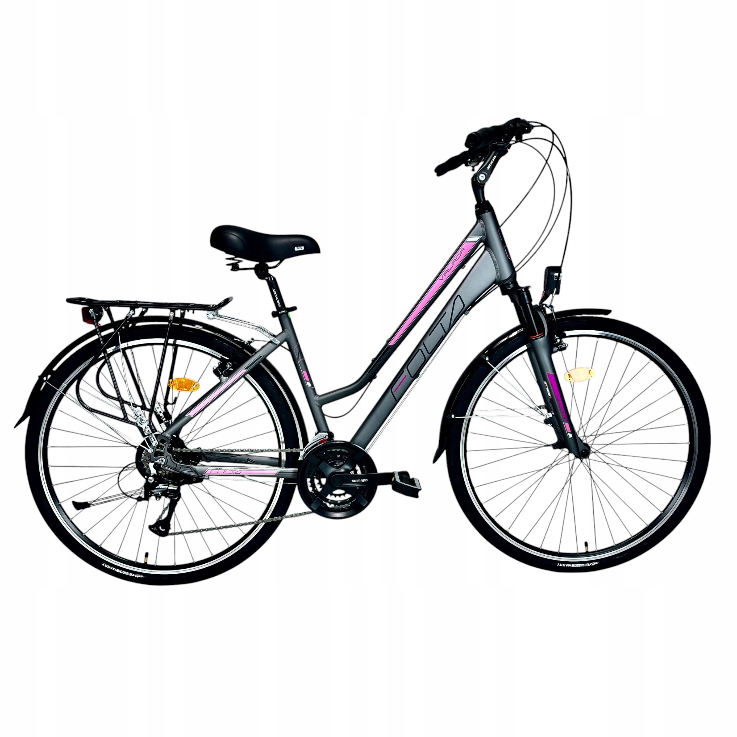 Rower Damski Miejski Folta Valada 28" Aluminiowa Rama 17,5" Grafit Mat-róż