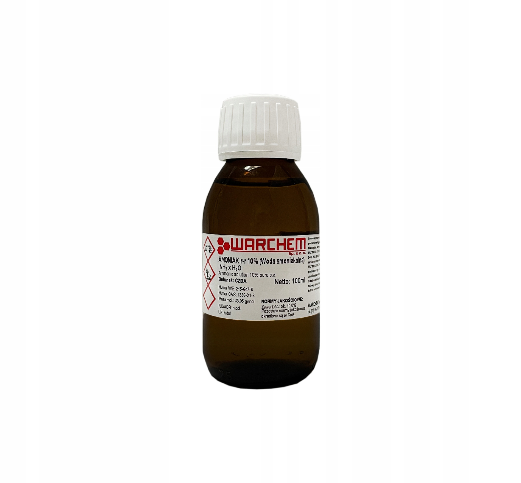 

Woda Amoniakalna 10% czysty do analiz 100ml
