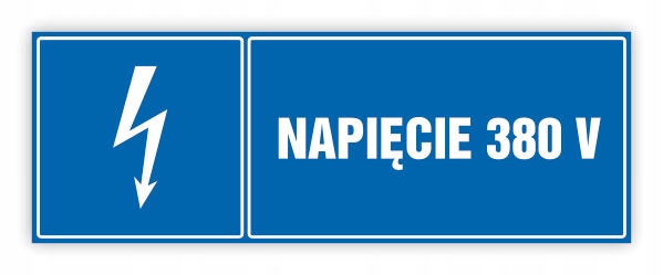 TABLICZKA BHP 30X10 NAPIĘCIE 380 V