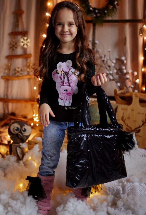 MAŁAMI Styl czarna torba torebka duża ortalion HIT