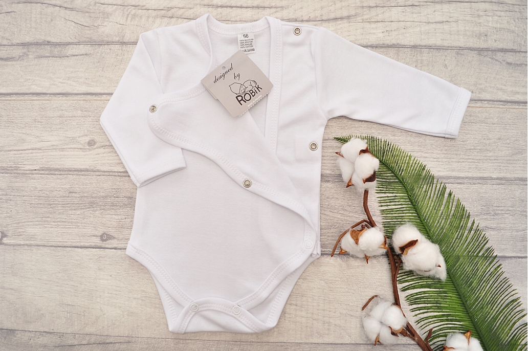 Białe BODY KOPERTOWE r.56 długi rękaw ROBIK Marka ROBIK