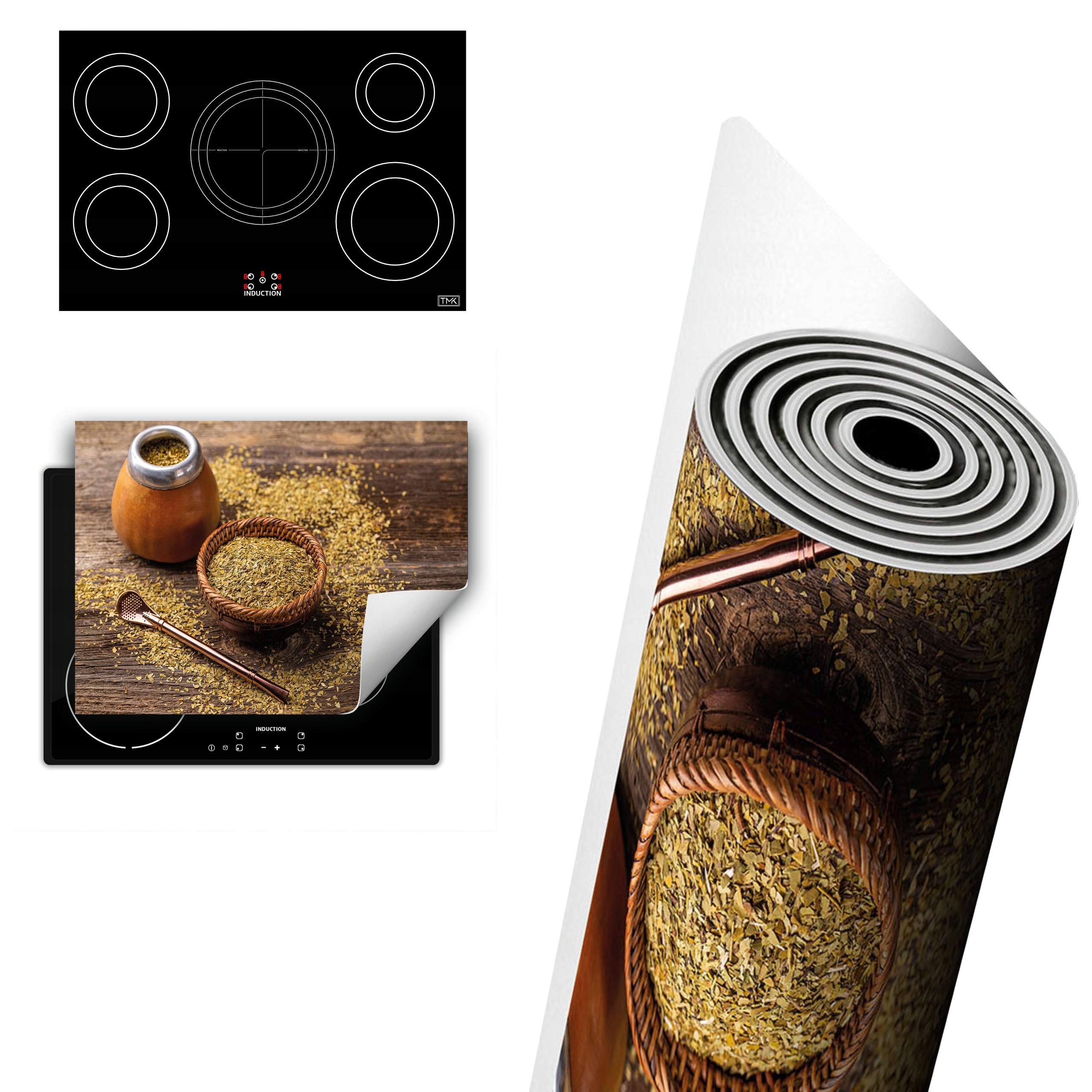 Vinylová Ochrana Na Indukci Desky 80x52 Yerba maté dřevo