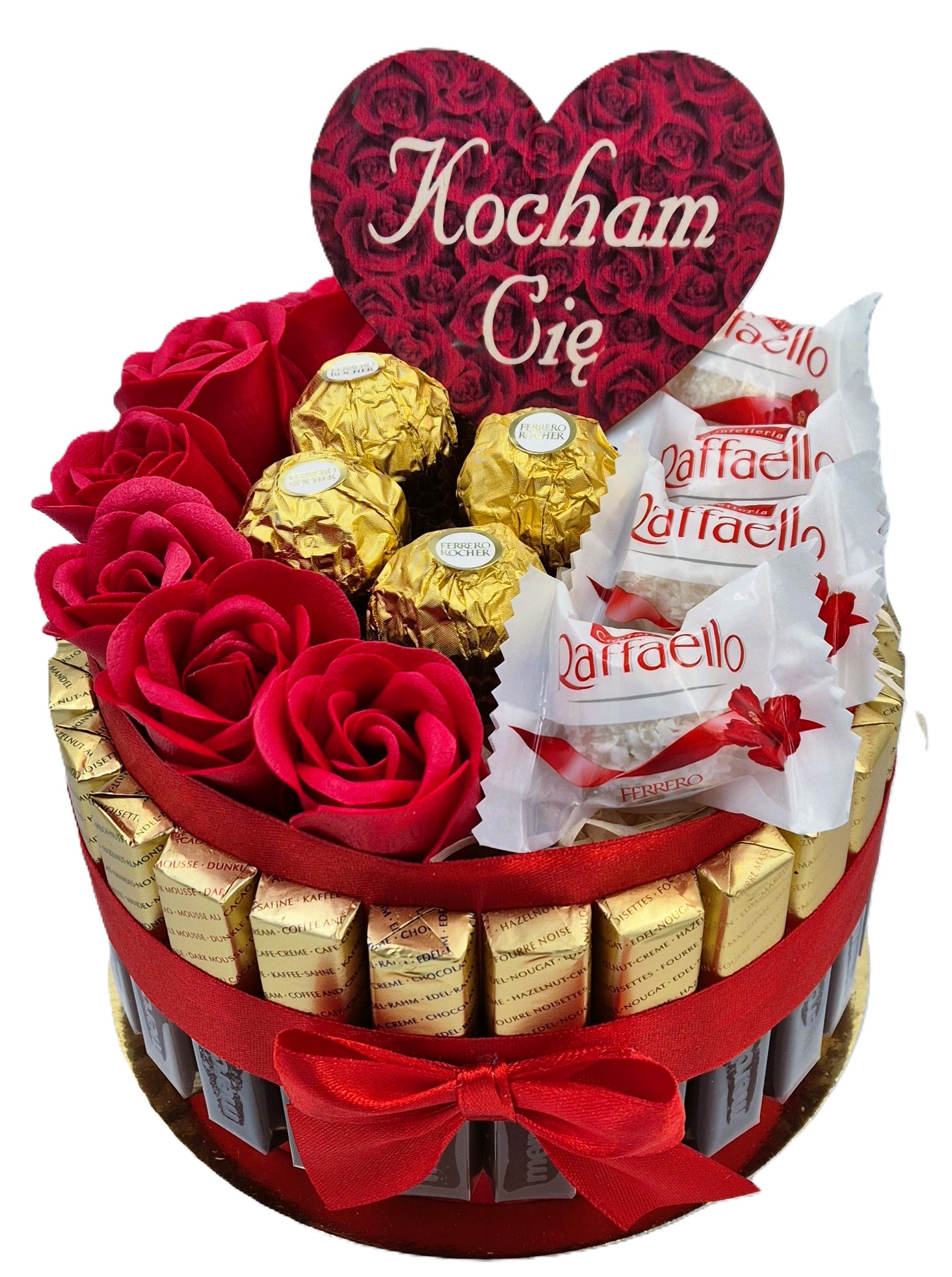 Tort Merci Kosz Prezentowy Zestaw Słodyczy na Urodziny dla Kobiety