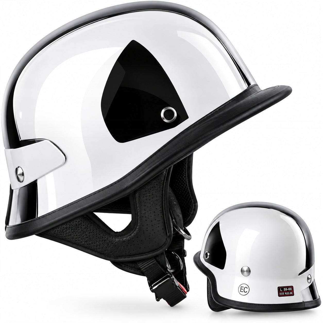 Nowy Kask Chrom German Harley Ss Hełm Homologacja XL (61-62cm)