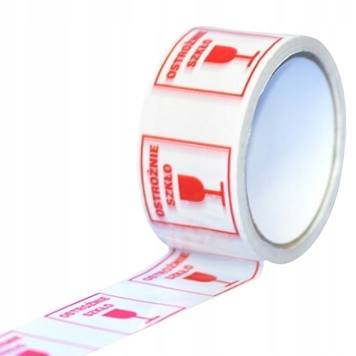 

Taśma Pakowa Ostrzegawcza Ostrożnie Szkło 66m 48mm