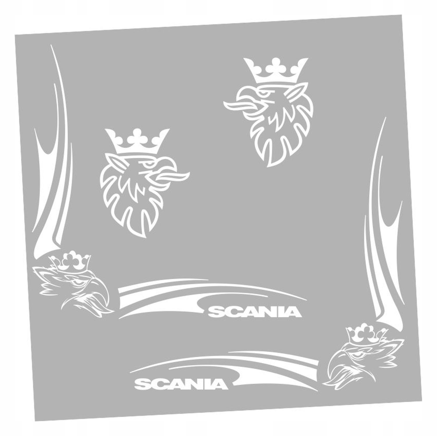 Naklejki Narożniki do Scania na boczne szyby GRYFy