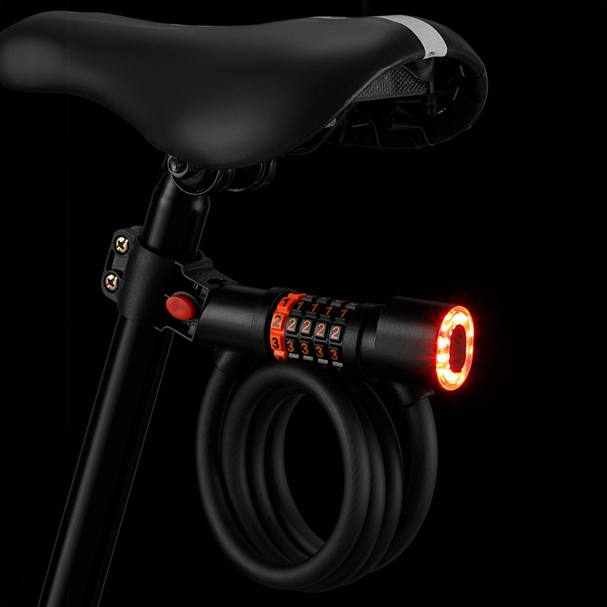 ZAMEK ZAPIĘCIE ROWEROWE BLOKADA DO ROWERU + ŚWIATŁO LAMPKA ROWEROWA TYLNA Marka Stator