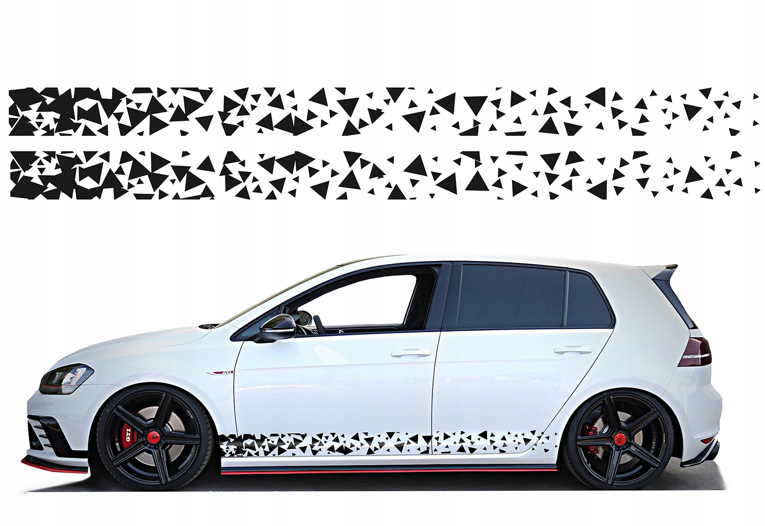 Samolepka Pásek Na Bok Auta Trojúhelníky 220X14 cm