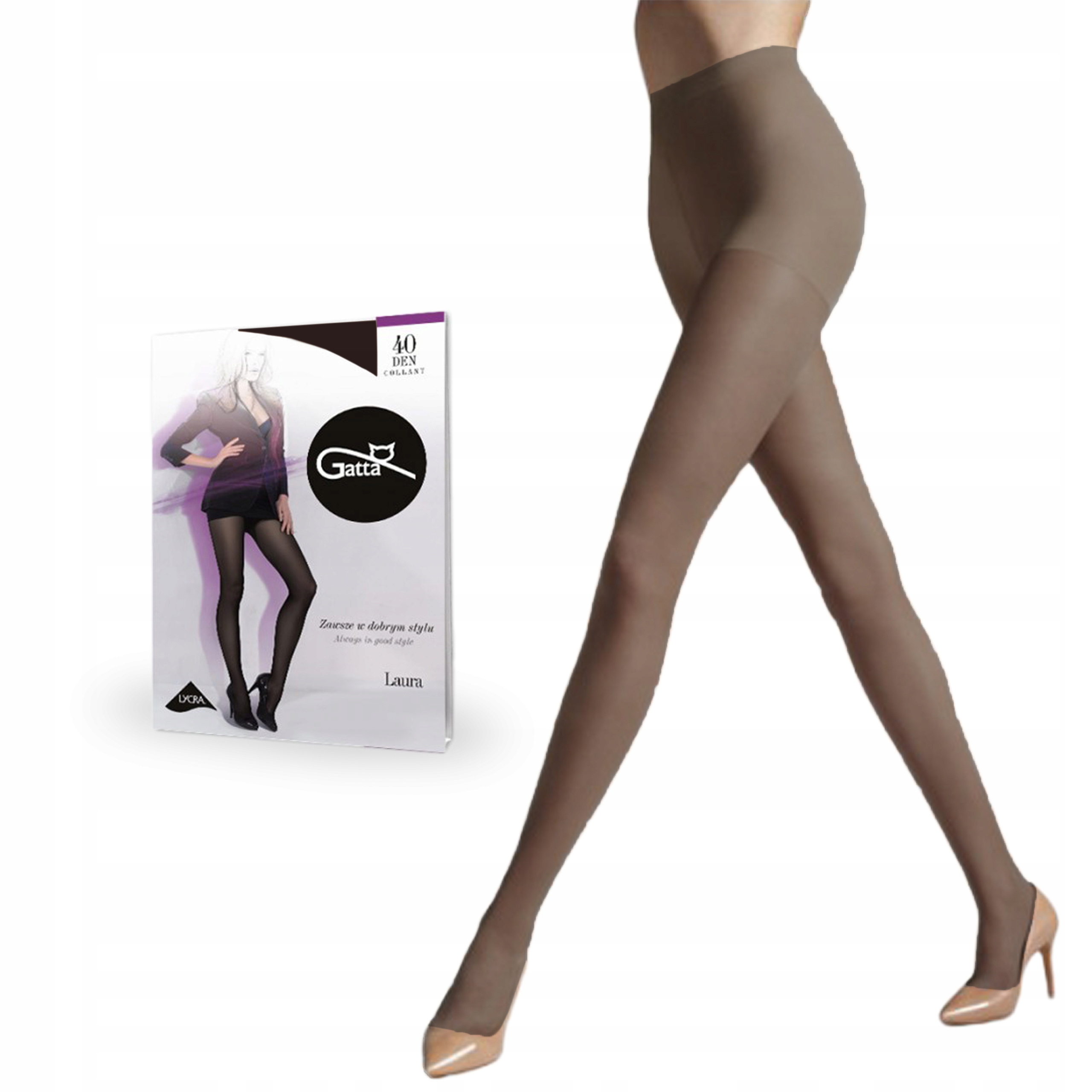 

Gatta rajstopy Laura 40 den lycra Moka 3-M