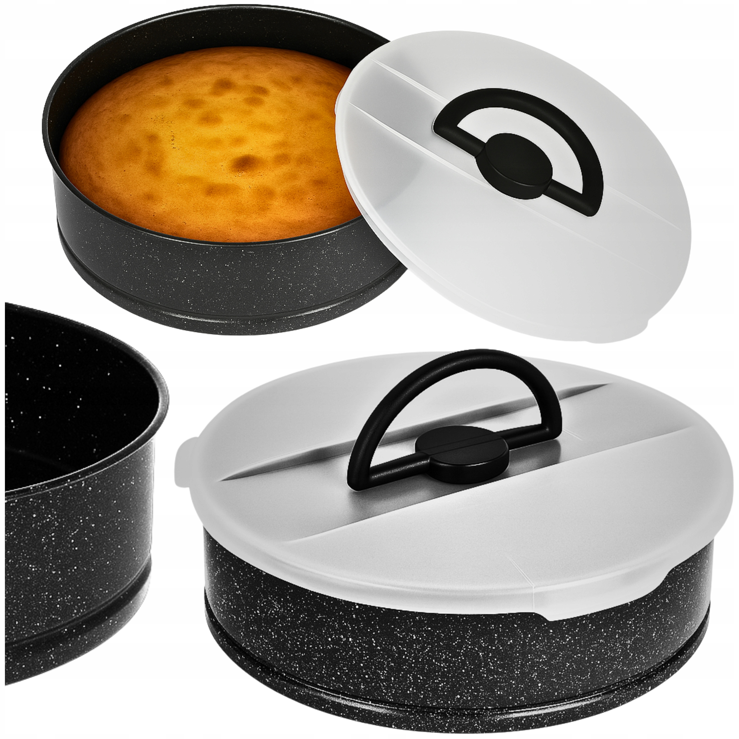 Противень для выпечки с крышкой, форма для выпечки 26 см, круглая форма