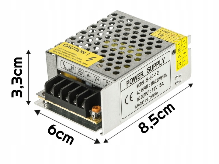 Zasilacz do taśm LED SLIM modułowy 36W 12V IP20 Typ zasilacz