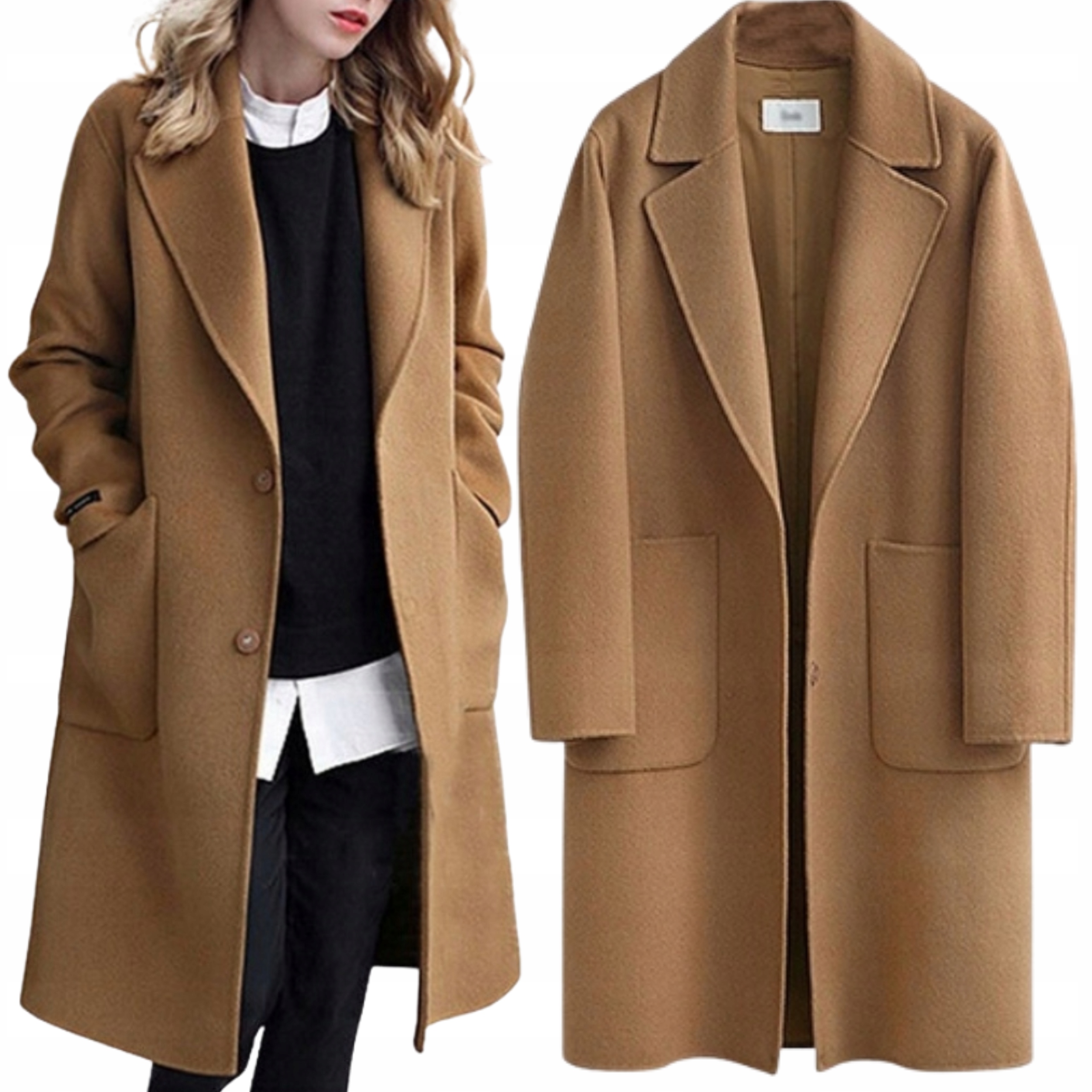 Płaszcz damski jesień wiosna jednorzędowy