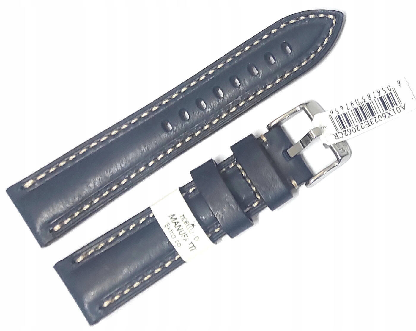 Modrý Kožený Měkký Italský Řemínek Na Hodinky Morellato Carra 22 mm X60