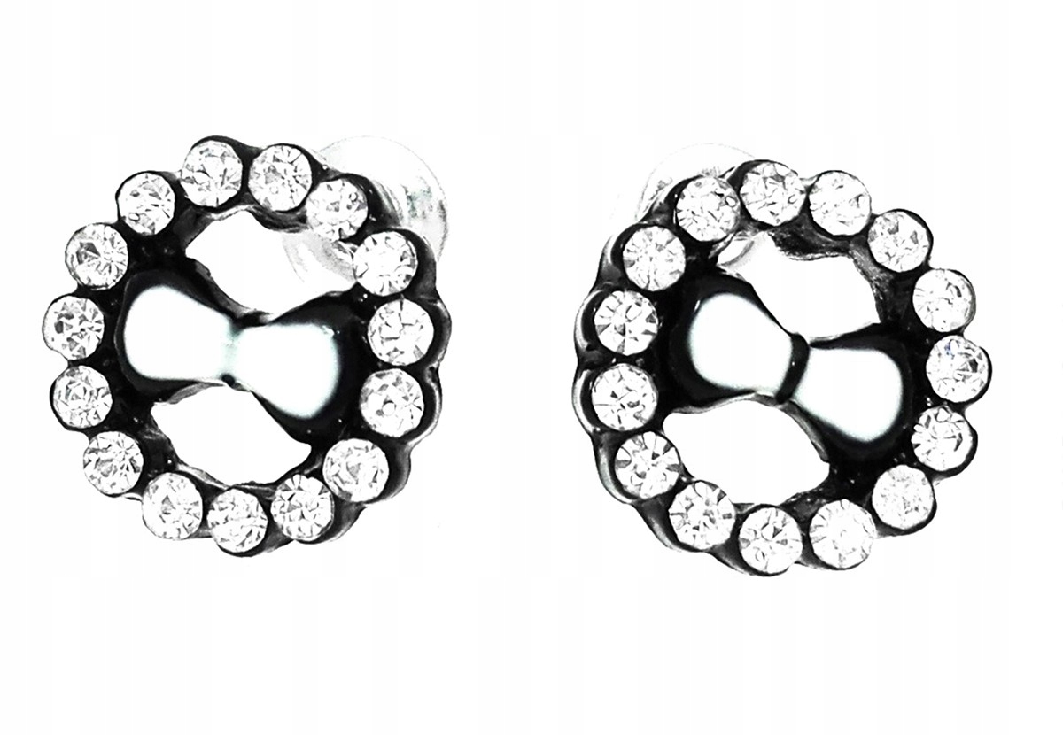 

Kolczyki kokardki w kole z kryształkami