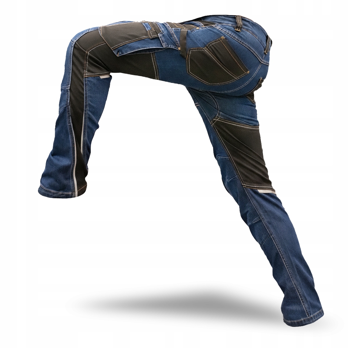 Spodnie Robocze Męskie Jeans Do Pasa Elastyczne Stretch Bojówki Mocne Bhp