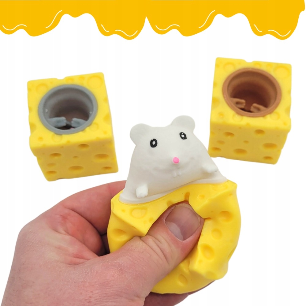 

Myszka w Serku Gniotek Squishy Antystresowy Biała