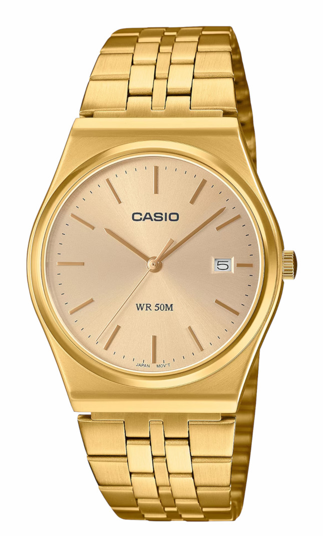 Klasické zlaté pánské hodinky Casio MTP-B145G Záruka 3+3 roky Zibi Gravírování
