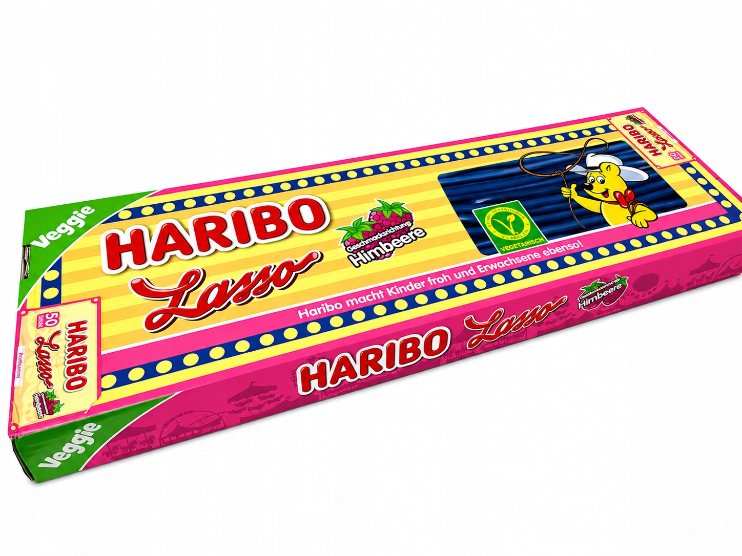 Haribo Lasso Żelki Kable Himbeere Malina 50szt
