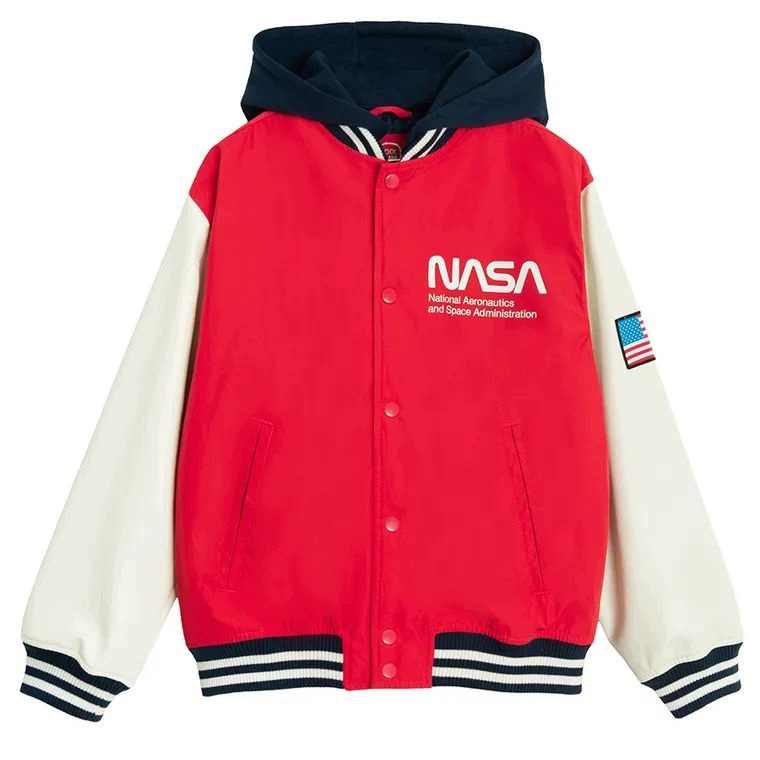 Cool Club kurtka przejściowa bejsbolówka z kapturem Nasa Usa 176