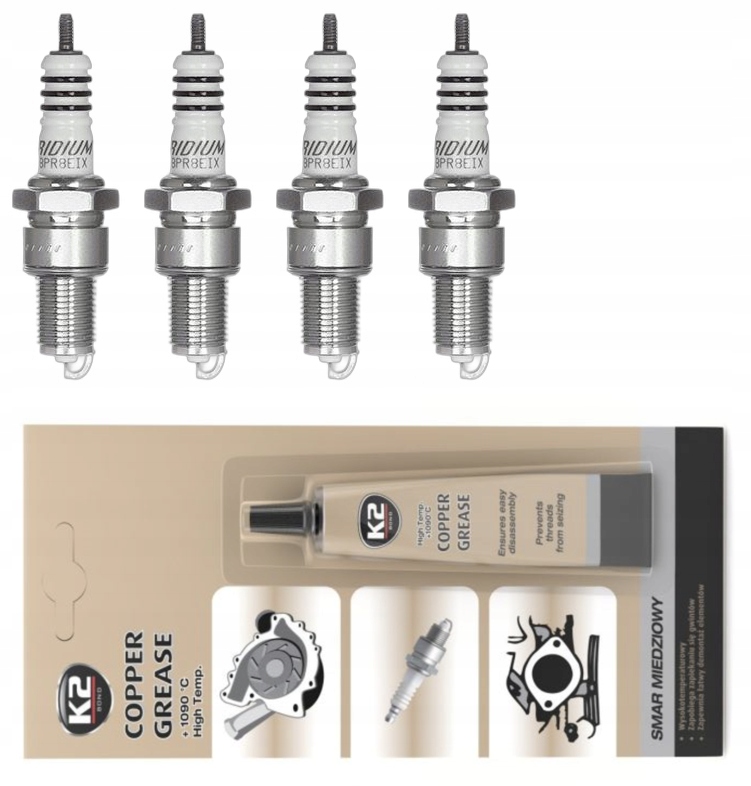 NGK ŚWIECA ZAPŁONOWA IRYDOWA BPR9EIX 6853 + SMAR