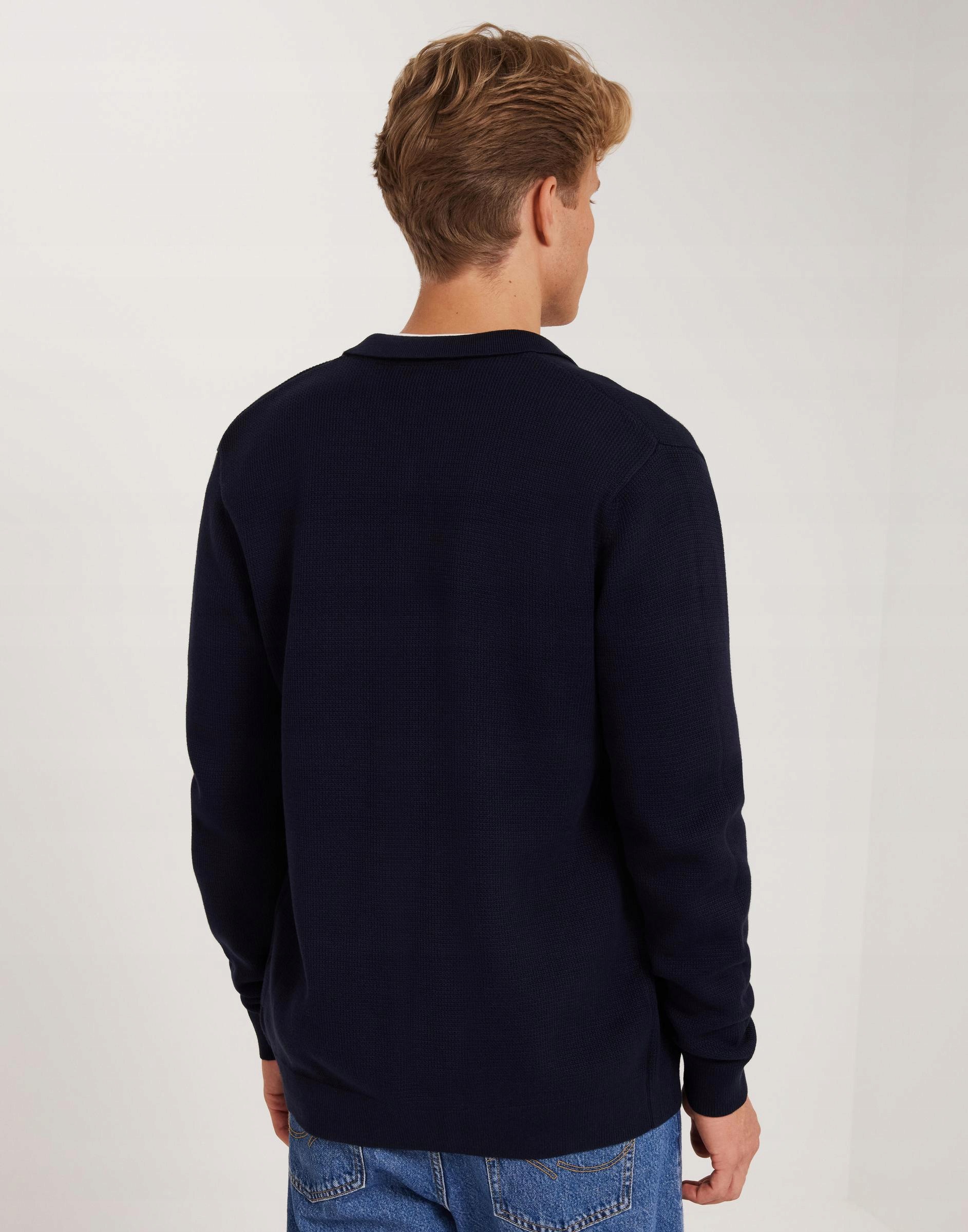 Selected Homme modrý svetr s límečkem na zip B24 M