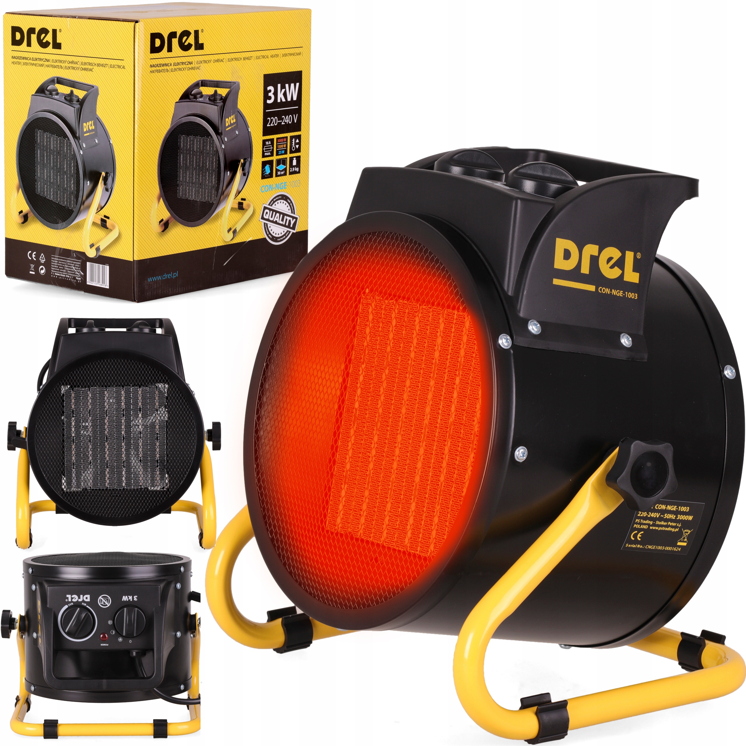 Elektrický Ohřívač Ventilátor 3KW 220V