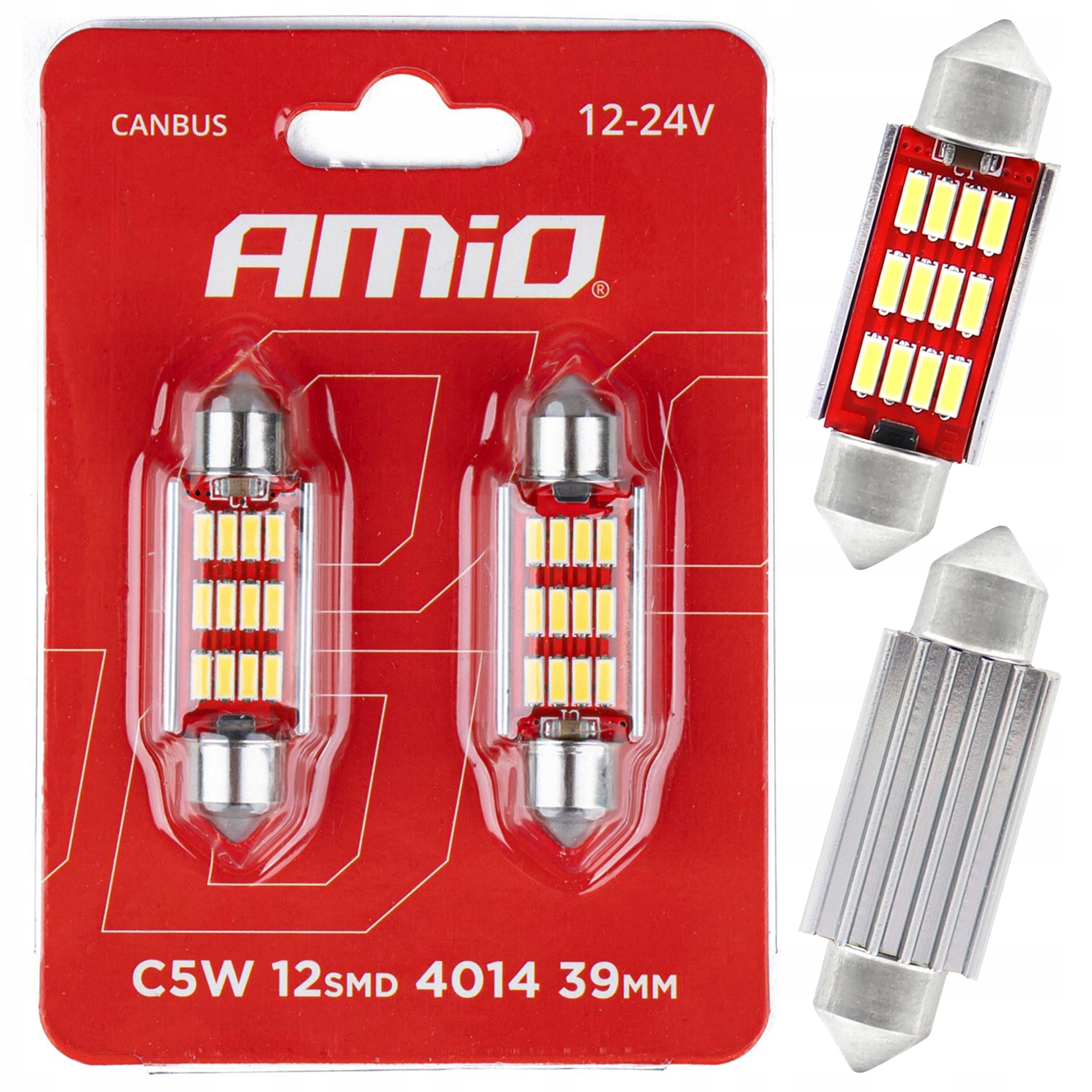Żarówki rurkowe Led 12V 24V 39mm Canbus C5W C10W 5600K żarówka 2 sztuki