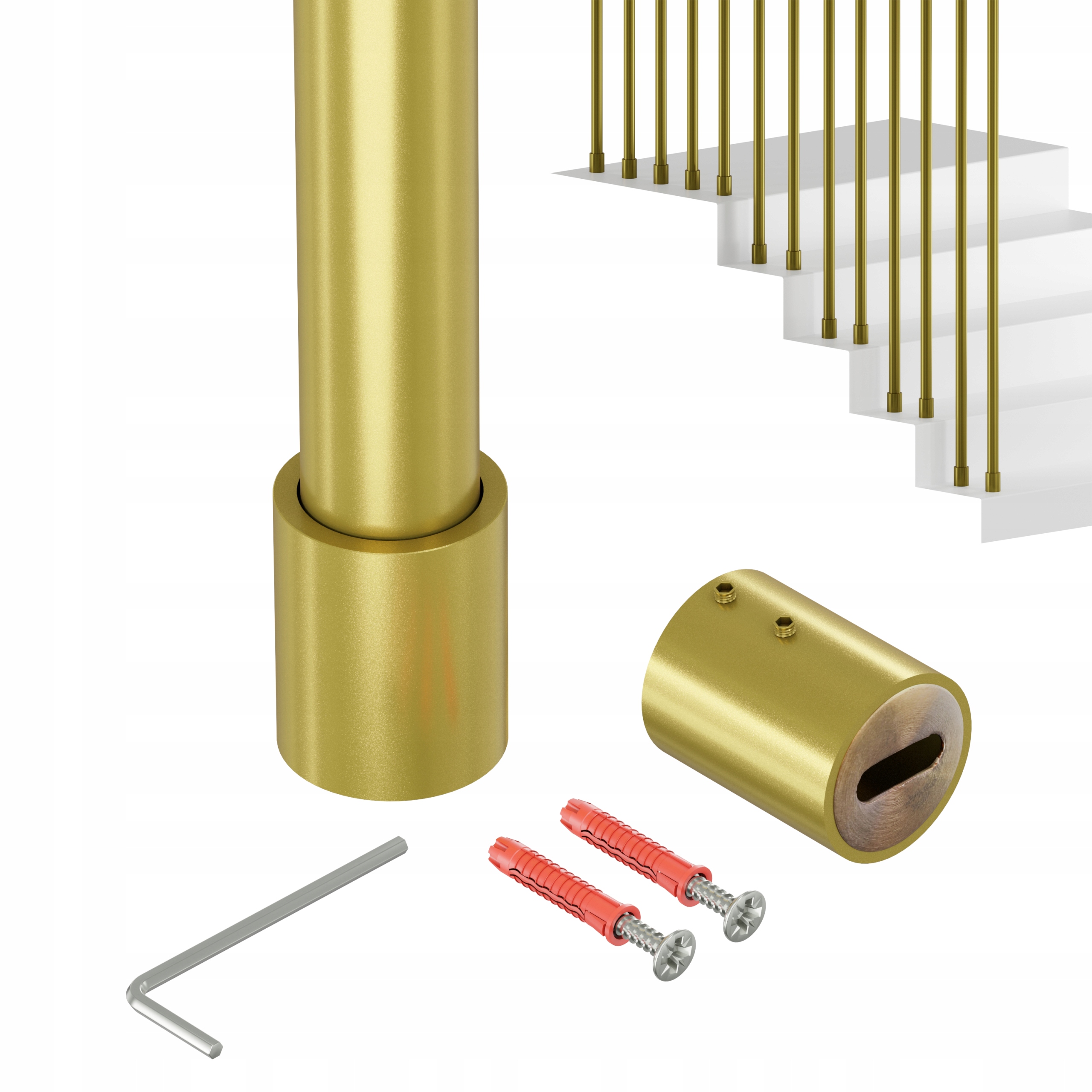 Zábradlí Na Schody Barierka Tralka Sloupek Zlatý fi 25mm 400 CM Harfa