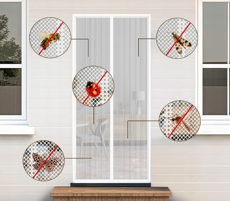 MOSKITIERA MAGNETYCZNA NA DRZWI BALKONOWE MAGNES DUŻA SIATKA PREMIUM 90x230 Maks. szerokość 90 cm