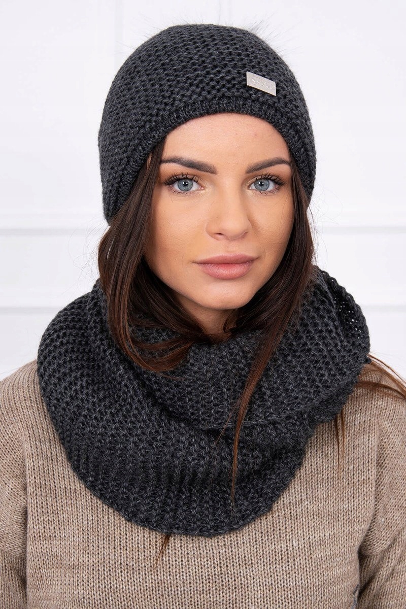 Czapka ocieplana polerem komin komplet zimowy Marka inna