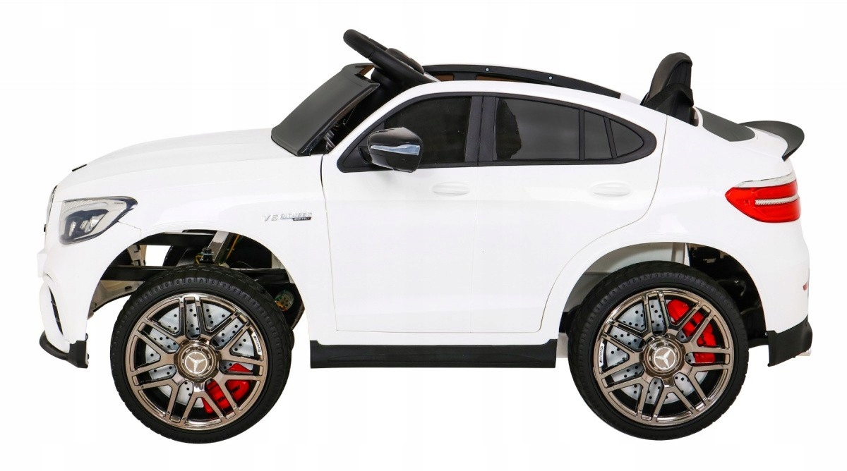 Auto na akumulator Mercedes Glc 63S Miękkie koła Eva Skóra Pilot 4x4 Biały