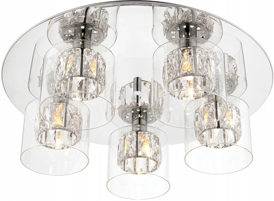 Stropná sklenená lampa Verina 76517 Endon do obývačky, priehľadná, strieborná