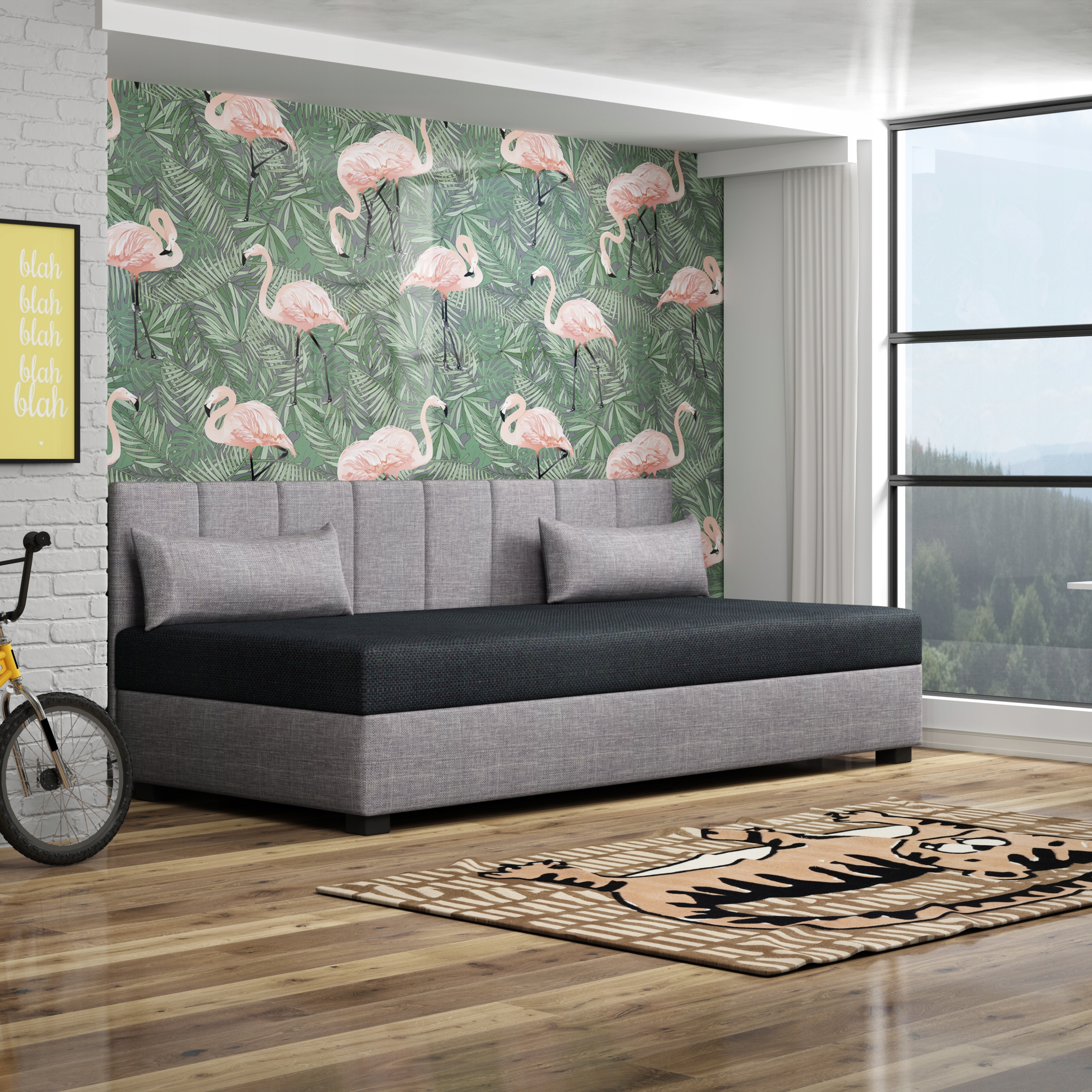 Pohovka na spaní 90x195 Jednolůžková pro mládež s úložným prostorem Ron