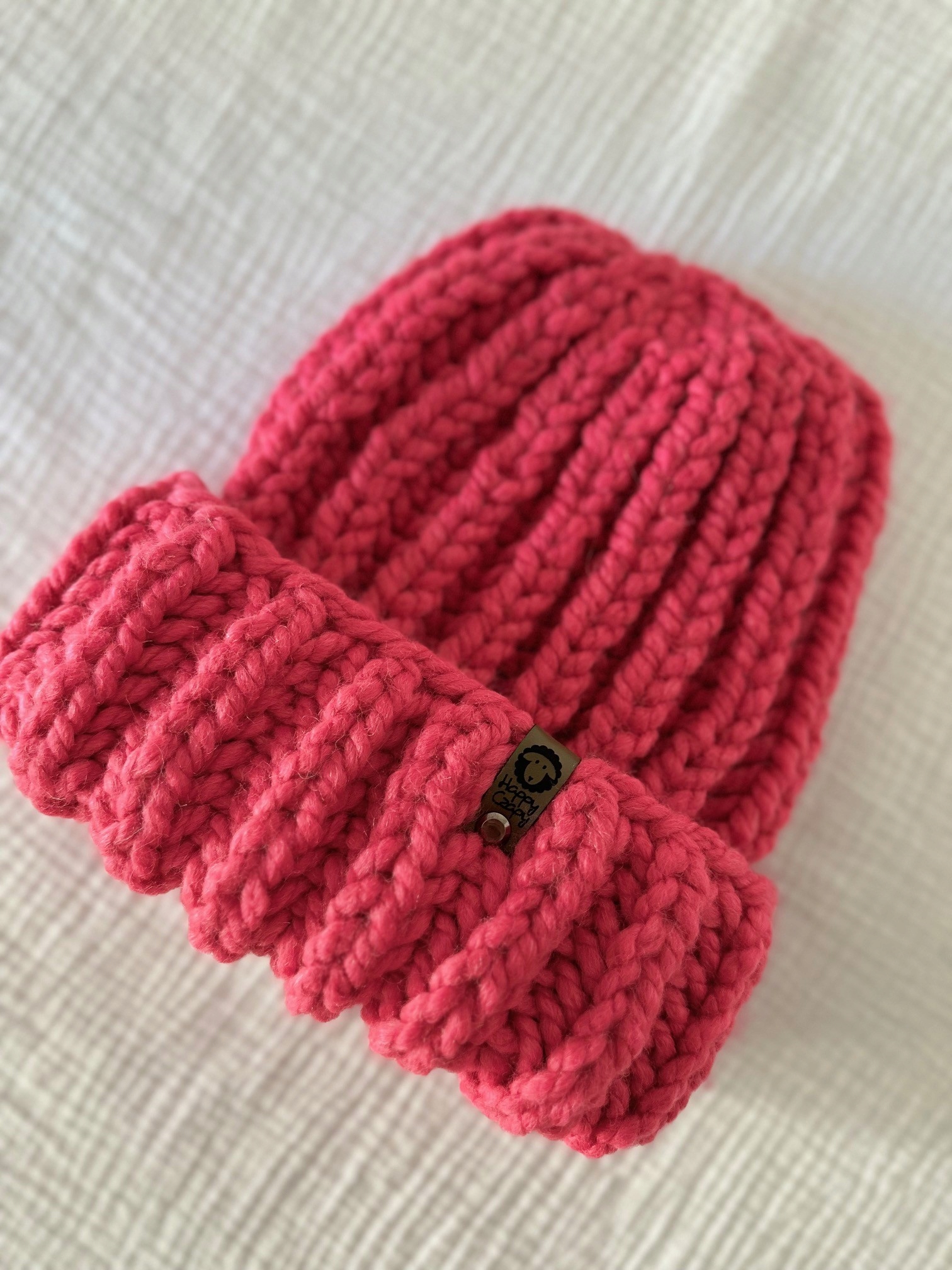 Čepice Big Happy magenta handmade