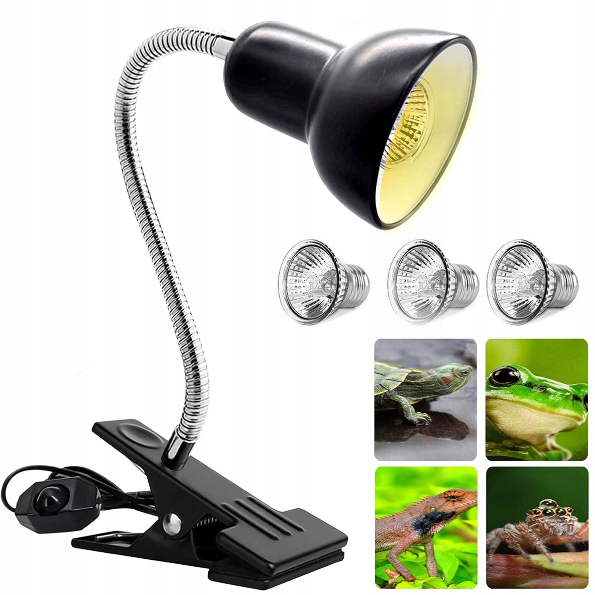 Levně Topná Lampa Želva, 2KS Žárovek Uva Uvb Topná Lampa Pro Plazy V Teráriu