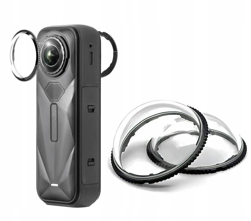 Zestaw Osłon 2x Poliwęglan Ochrona Osłona na Obiektyw do Insta360 X5 X 5