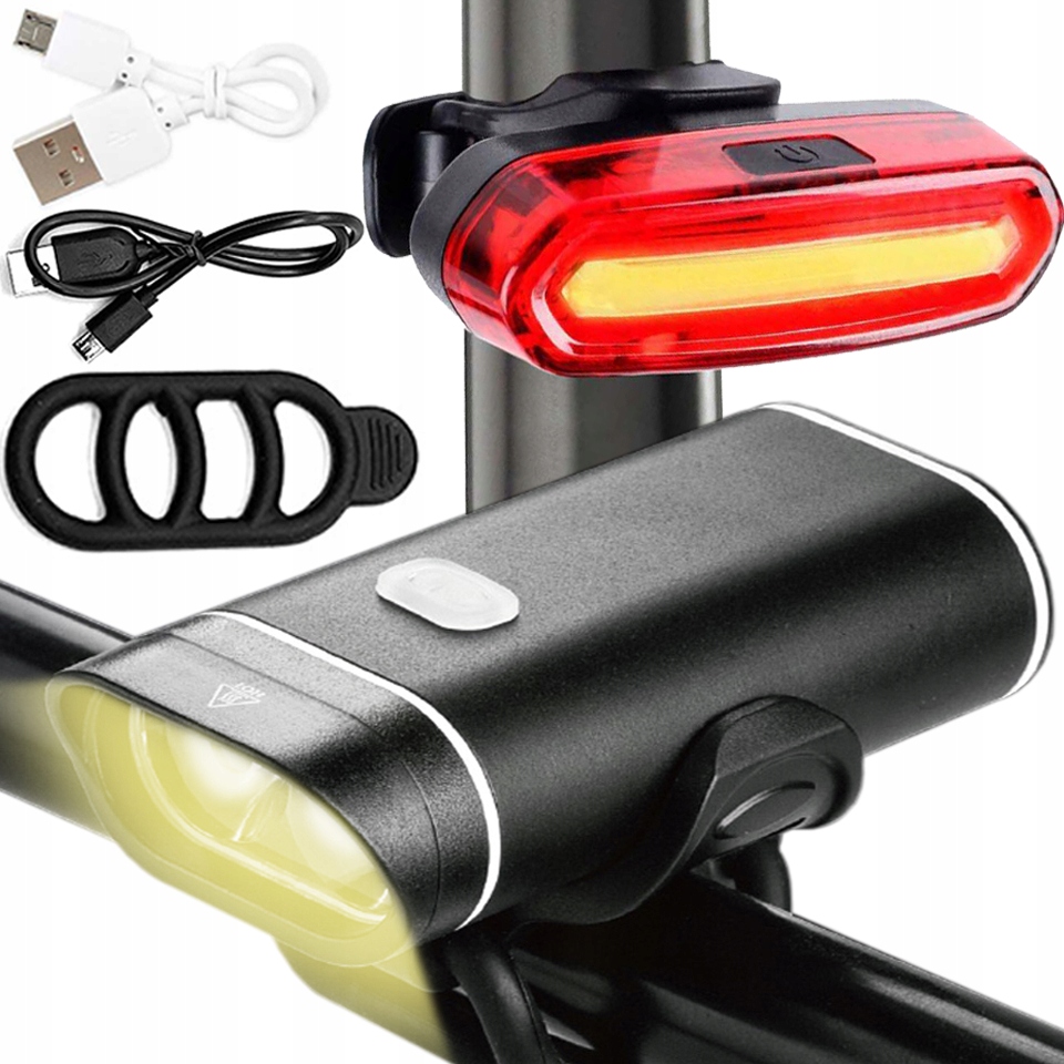 

Zestaw Lampka Rowerowa Led Tył Przód Usb Mocna 500