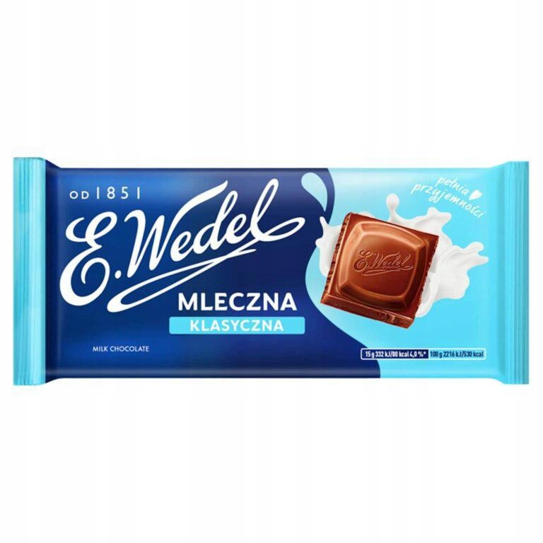 22 Sztuki Wedel Czekolada 90G Mleczna Klasyczna