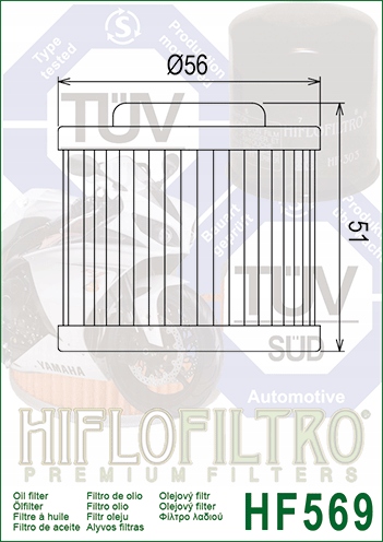 FILTR OLEJU HIFLOFILTRO HF569 Producent Hiflofiltro