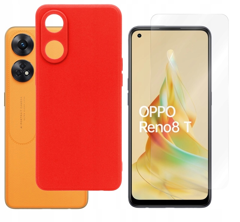 

Etui Jelly do Oppo Reno 8T 4G Matt czerwone +szkło