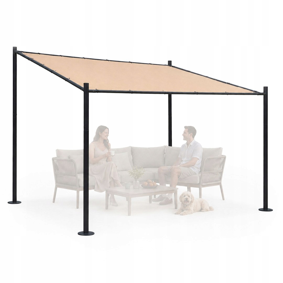 Pergola ogrodowa tarasowa 3x3 m stalowa altana zadaszenie beżowa MultiGarde