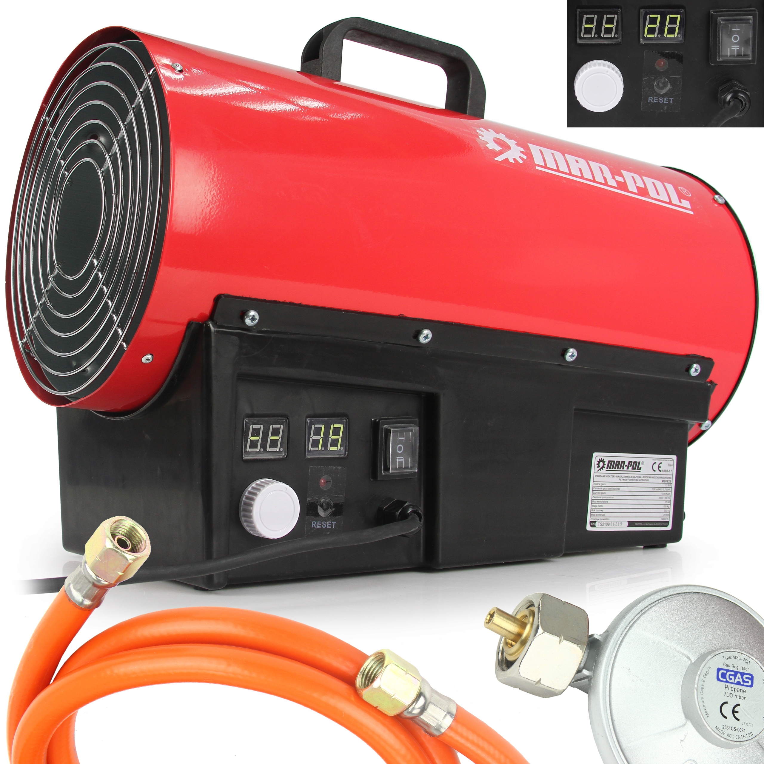 

Nagrzewnica Gazowa Dmuchawa grzejnik 20kW wąż LCD